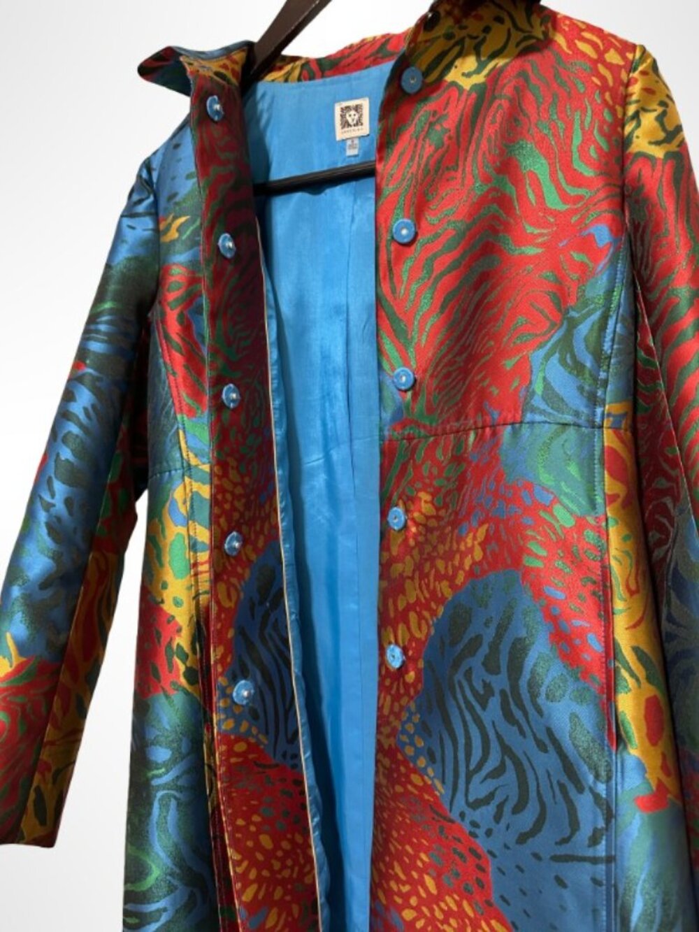 ANNE KLEIN Single Breasted A-Line Topper Jacket Multi-Color Size 6 - Picture 7 of 14